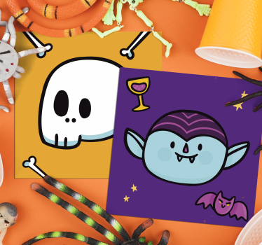 Posavasos feliz Halloween monstruos felices - TenVinilo