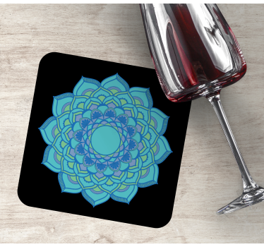 Posavasos flores azules intrincadas - TenVinilo