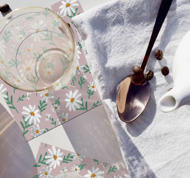 Posavasos fondo de patrón floral - TenVinilo