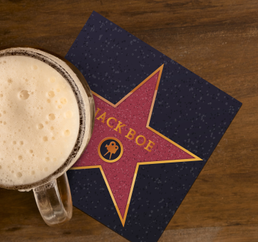 Posavasos friki estrella Hollywood con nombre - TenVinilo
