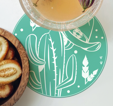 Posavasos frikis cactus con sombrero - TenVinilo