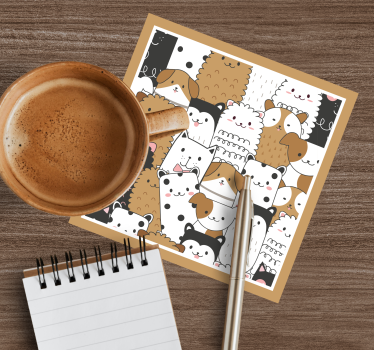 Posavasos frikis caras de animales lindos - TenVinilo