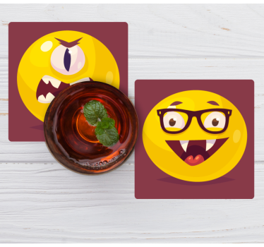 Posavasos frikis caritas sonrientes juguetonas - TenVinilo