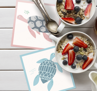 Posavasos frikis con divertidos patrones de tortugas - TenVinilo