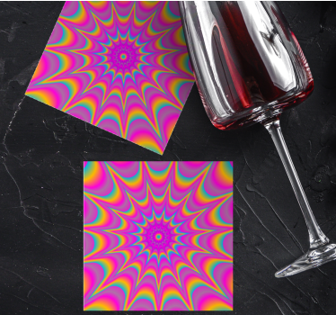 Posavasos frikis con patrón espiral vibrante - TenVinilo