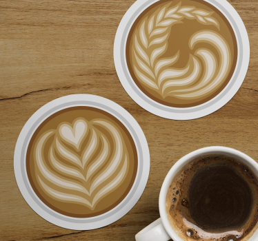 Posavasos frikis con patrones de arte latte - TenVinilo