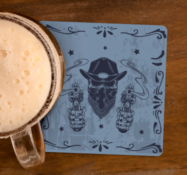 Posavasos frikis cowboy con doble revólver - TenVinilo
