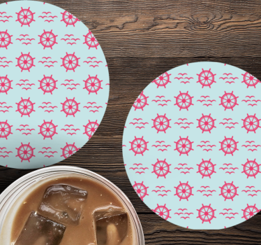 Posavasos frikis diseño de timón náutico - TenVinilo