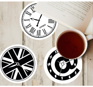 Posavasos frikis elementos de diseño de relojes - TenVinilo