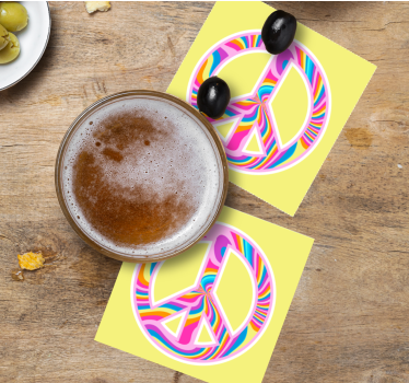 Posavasos frikis emblema de paz vibrante - TenVinilo