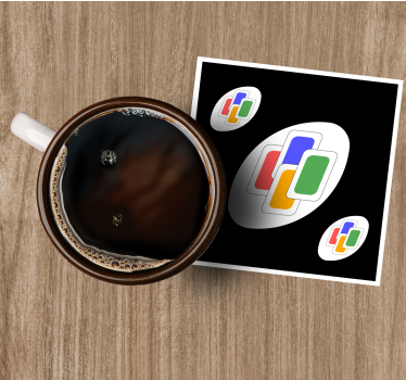Posavasos frikis formas superpuestas coloridas - TenVinilo