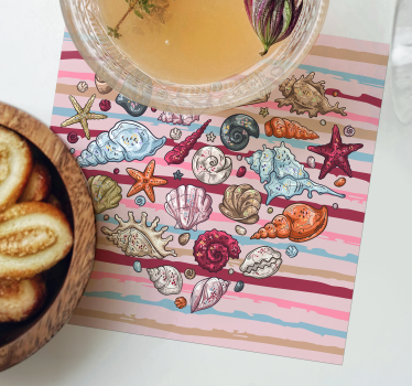Posavasos frikis motivo de conchas coloridas - TenVinilo