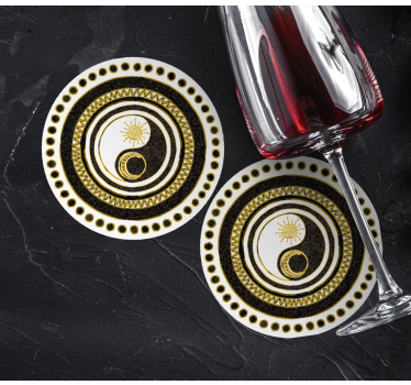 Posavasos frikis patrón circular yin yang - TenVinilo