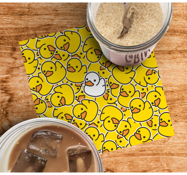 Posavasos frikis patrón de patitos de goma juguetones - TenVinilo