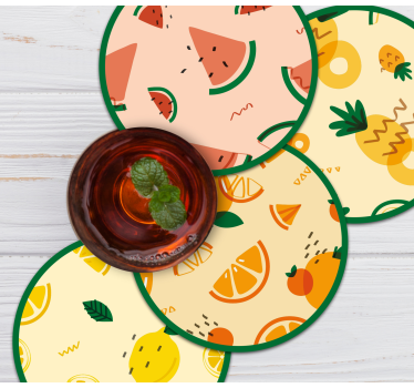 Posavasos frikis patrones de frutas tropicales - TenVinilo