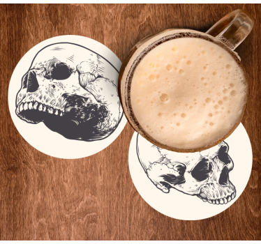 Posavasos frikis set de ilustraciones de calaveras - TenVinilo