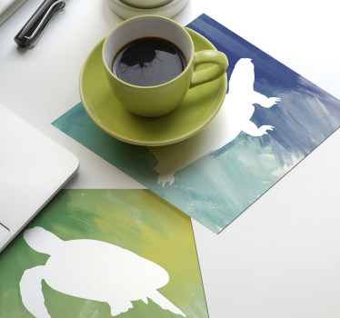 Posavasos frikis siluetas de tortugas coloridas - TenVinilo