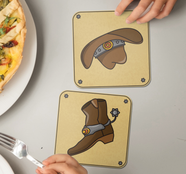 Posavasos frikis sombrero y botas de vaquero - TenVinilo
