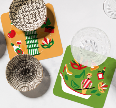 Posavasos frikis viaje culinario italiano - TenVinilo