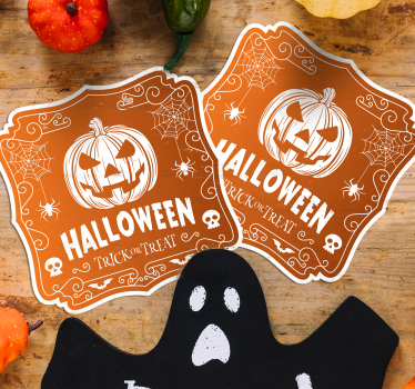 Posavasos halloween diseño de calabaza halloween - TenVinilo