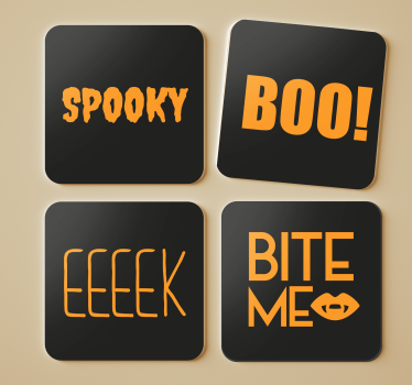 Posavasos halloween gráfico de texto halloween - TenVinilo