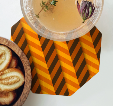 Posavasos halloween patrón chevron naranja - TenVinilo