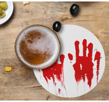 Posavasos halloween patrón de huellas rojas - TenVinilo