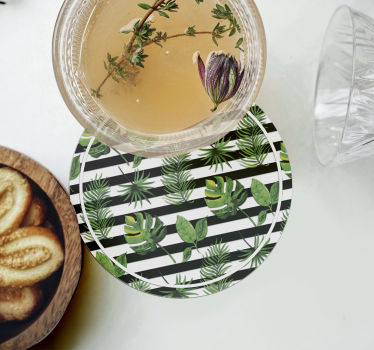 Posavasos idea hoja tropical - TenVinilo