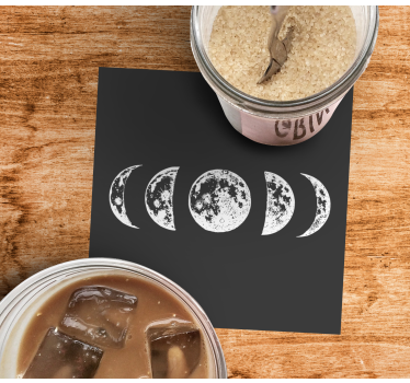 Posavasos ilustración de fases lunares - TenVinilo