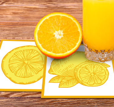 Posavasos ilustraciones de frutas cítricas - TenVinilo