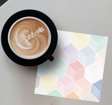 Posavasos imitación Efecto de textura de cubo de colores pastel - TenVinilo