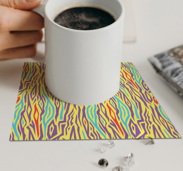 Posavasos líneas abstractas vibrantes - TenVinilo