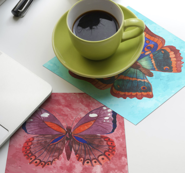 Posavasos mariposas multicolores - TenVinilo