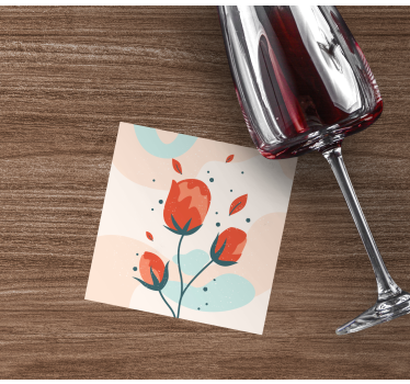 Posavasos moderno arreglo floral elegante - TenVinilo
