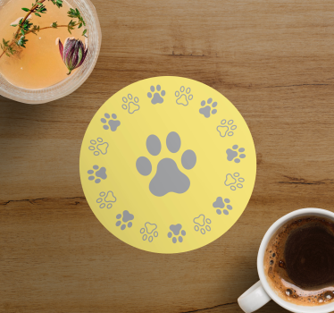 Posavasos moderno estampado de huellas de patas - TenVinilo