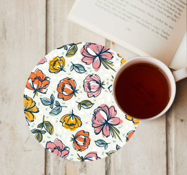 Posavasos moderno estilo de impresión botánica - TenVinilo
