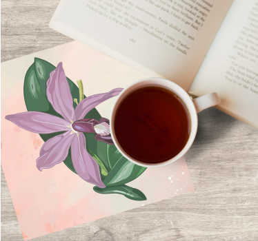 Posavasos moderno flor de orquídea elegante - TenVinilo