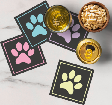 Posavasos moderno huellas de patas - TenVinilo
