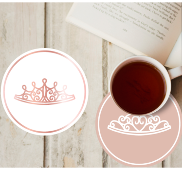 Posavasos moderno iconos de tiara elegante - TenVinilo