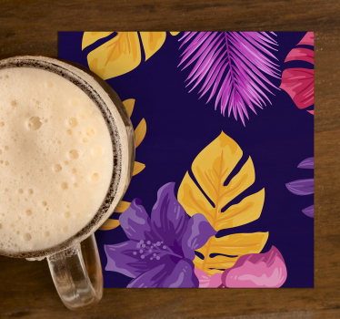 Posavasos moderno motivo de hoja tropical - TenVinilo