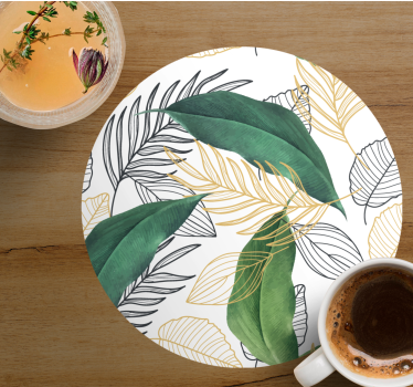 Posavasos moderno motivo de vegetación exuberante - TenVinilo