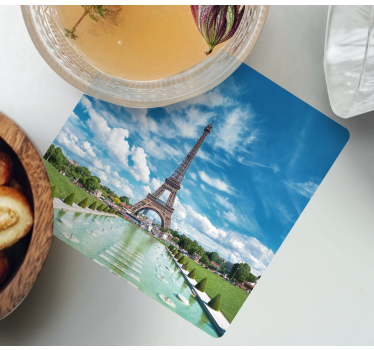 Posavasos moderno paisaje de la torre eiffel - TenVinilo