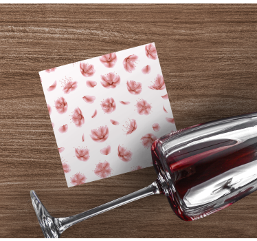 Posavasos moderno patrón de flores en flor - TenVinilo