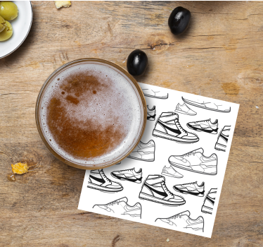 Posavasos moderno patrones de contorno de zapatillas - TenVinilo