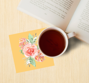 Posavasos moderno ramo floral acuarelado - TenVinilo