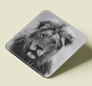 Posavasos moderno retratos de león majestuoso - TenVinilo