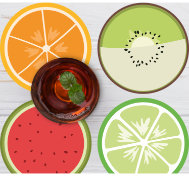 Posavasos moderno rodajas de fruta cítrica - TenVinilo
