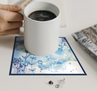 Posavasos motivo acuarela floral - TenVinilo