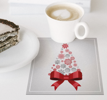 Posavasos navidad árbol con lazo - TenVinilo