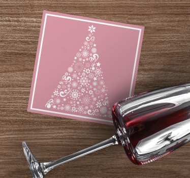 Posavasos navidad árbol festivo en rosa - TenVinilo